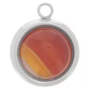 Pendente castone rotondo per cabochon a base piatta 12 mm - Argento 925 x1