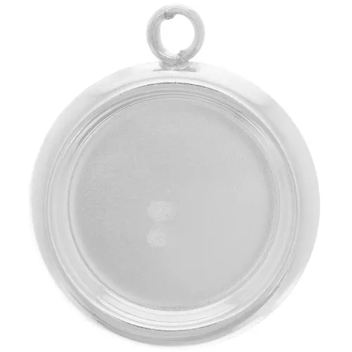 Pendente castone rotondo per cabochon a base piatta 14 mm - Argento 925 x1