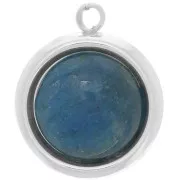 Pendente castone rotondo per cabochon a base piatta 14 mm - Argento 925 x1