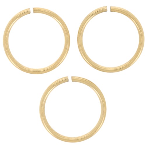 Anelli aperti 8x0,7 mm - Acciaio inox 316L dorato x10