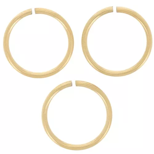 Anelli aperti 8x0,7 mm - Acciaio inox 316L dorato x10