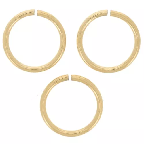 Anelli aperti 8x0,8 mm - Acciaio inox 316L dorato x10
