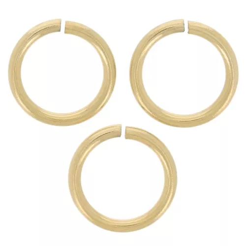 Anelli aperti 8x1 mm - Acciaio inox 316L dorato x10