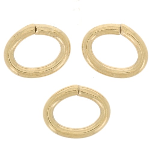 Anelli ovali aperti 5x4x0,8 mm - Acciaio inossidabile 316L dorato x10