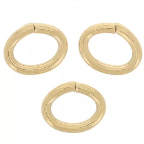 Anelli ovali aperti 5x4x0,8 mm - Acciaio inossidabile 316L dorato x10