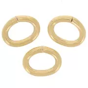 Anelli ovali aperti 5,8x4,5x1 mm - Acciaio inossidabile 316L dorato x10