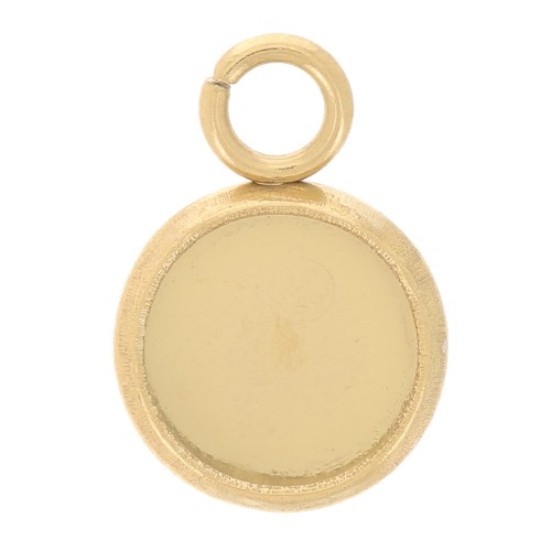 Castone pendente per cabochon piatto da 6 mm - Acciaio inossidabile 304 dorato x1