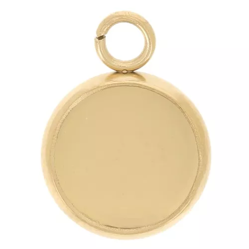 Castone pendente per cabochon piatto da 8 mm - Acciaio inossidabile 304 dorato x1