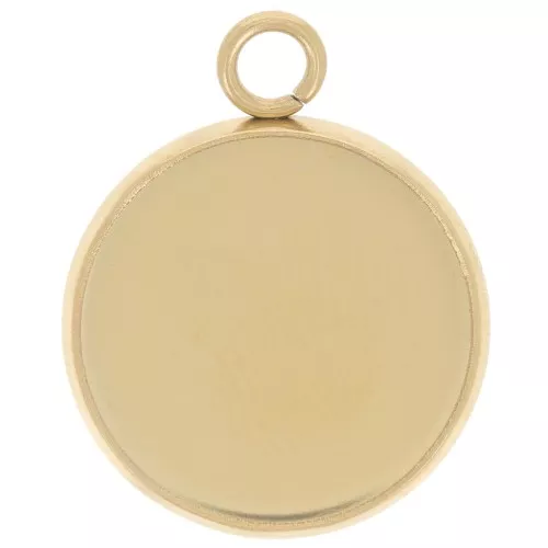 Set di pendenti per cabochon piatto da 14 mm - Acciaio inossidabile 304 dorato x1