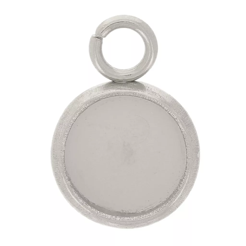 Vintage Parts 4 Montature A Goccia In Acciaio Inox 304 Per Cabochon 14x10 Mm - Base Per Gioielli Fai Da Te, Con Foro 1,5 Mm