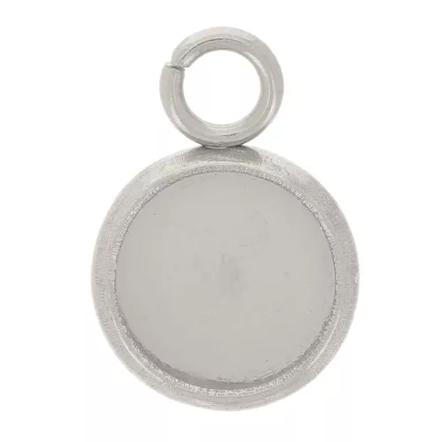 Castone pendente per cabochon a fondo piatto da 6 mm - Acciaio inossidabile 304 x1
