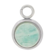 Castone pendente per cabochon a fondo piatto da 6 mm - Acciaio inossidabile 304 x1