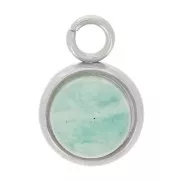 Castone pendente per cabochon a fondo piatto da 6 mm - Acciaio inossidabile 304 x1