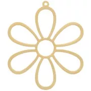 Pendente fiore scavato da 27,5 mm - Acciaio inossidabile 304 dorato x1
