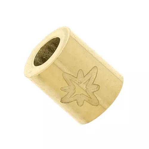 Perlina tubolare 5x4 mm motivo stella polare - Acciaio inossidabile 304L dorato x1