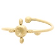 Anello da T54 a T58 con 4 anelli e cabochon 1088 3mm Acciaio inox 304L dorato|raw }}