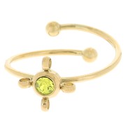 Anello da T54 a T58 con 4 anelli e cabochon 1088 3mm Acciaio inox 304L dorato