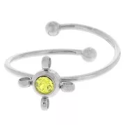 Anello regolabile da T54 a T58 con 4 anelli e per cabochon 1088 3mm - Acciaio inox 304L