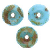 Ciambelle 7x4 mm Travertino turchese opaco x25|raw }}