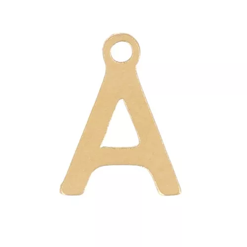 Ciondolo lettera alfabeto 7 mm - A - acciaio inox dorato x1
