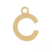 Ciondolo lettera alfabeto 7 mm - C - acciaio inox dorato x1
