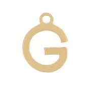 Ciondolo lettera alfabeto 7 mm - G - acciaio inox dorato x1