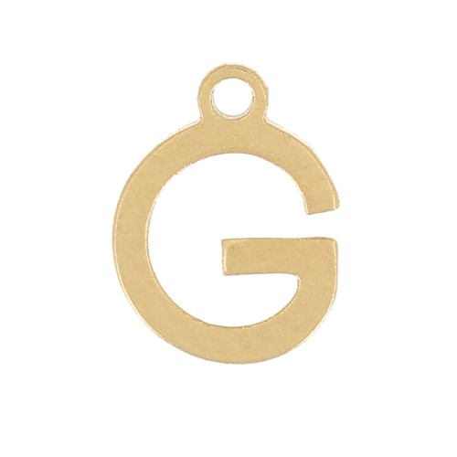 Ciondolo lettera alfabeto 7 mm - G - acciaio inox dorato x1