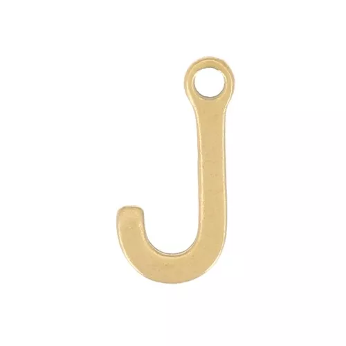 Ciondolo lettera alfabeto 7 mm - J - acciaio inox dorato x1