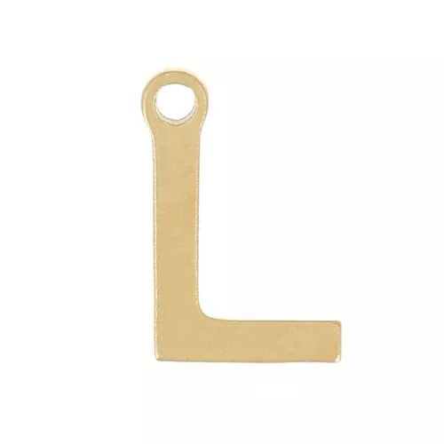Ciondolo lettera alfabeto 7 mm - L - acciaio inox dorato x1