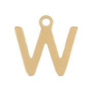 Ciondolo lettera alfabeto 7 mm - W - acciaio inox dorato x1