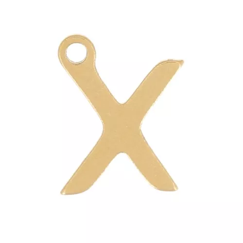 Ciondolo lettera alfabeto 7 mm - X - acciaio inox dorato x1