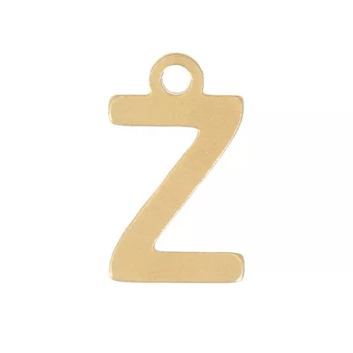 Ciondolo lettera alfabeto 7 mm - Z - 304 acciaio inox dorato x1