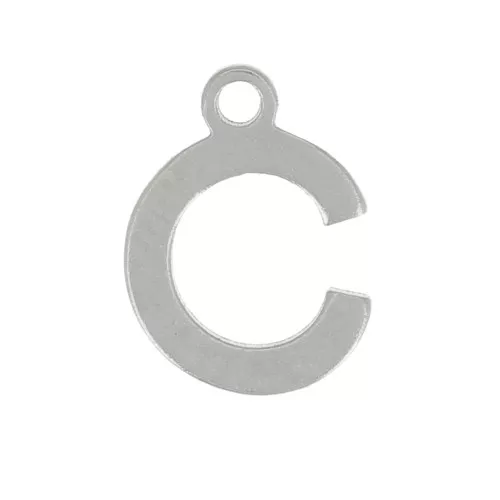 Ciondolo lettera alfabetica 7 mm - C - Acciaio inossidabile 304 x1
