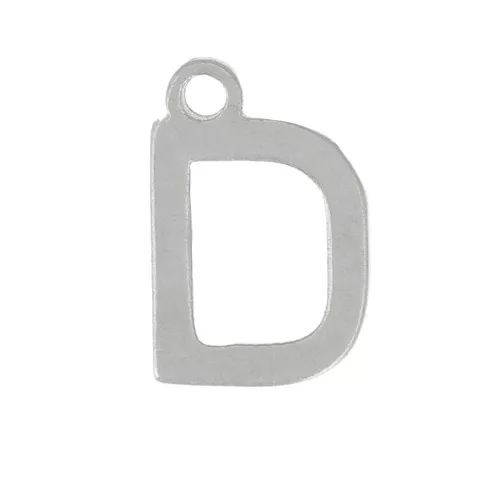 Ciondolo lettera alfabetica 7 mm - D - Acciaio inossidabile 304 x1