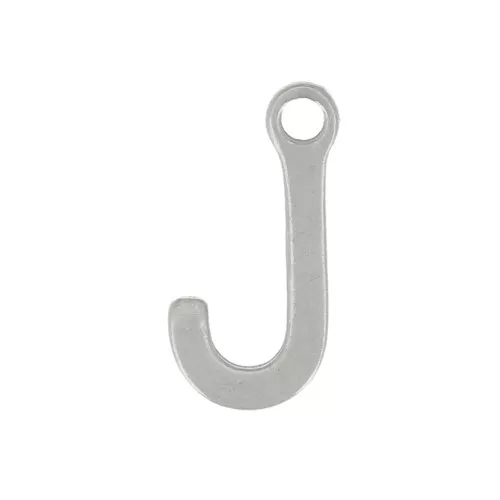 Ciondolo a forma di lettera dell'alfabeto da 7 mm - J - Acciaio inossidabile 304 x1