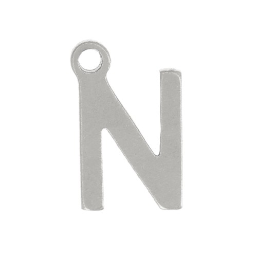 Ciondolo lettera alfabetica 7 mm - N - Acciaio inox 304 x1