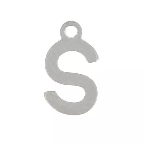 Ciondolo a forma di lettera dell'alfabeto da 7 mm - S - Acciaio inossidabile 304 x1