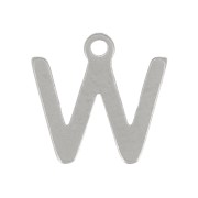 Ciondolo lettera alfabetica 7 mm - W - Acciaio inossidabile 304 x1