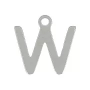 Ciondolo lettera alfabetica 7 mm - W - Acciaio inossidabile 304 x1