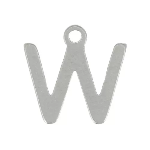Ciondolo lettera alfabetica 7 mm - W - Acciaio inossidabile 304 x1