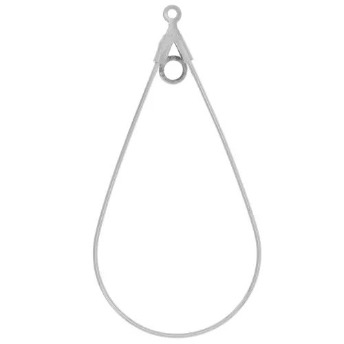 Ganci per orecchini a goccia 44x23 mm - Acciaio inossidabile 316L x2