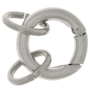 Chiusura a moschettone rotonda da 21 mm con 2 anelli aperti - Acciaio inox 316L x1