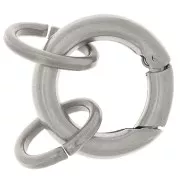 Chiusura a moschettone rotonda da 21 mm con 2 anelli aperti - Acciaio inox 316L x1