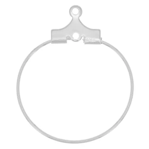 Orecchini - da decorare 21 mm - Acciaio inossidabile 316L argentato x2