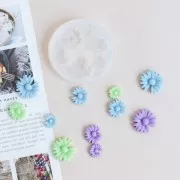 Stampo in silicone per la realizzazione di cabochon di fiori di crisantemo - Trasparente x1