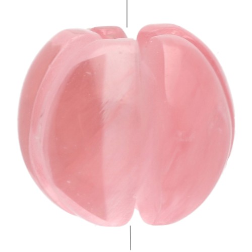 Perla a forma di zucca da 8,5 mm in pietra semipreziosa colorata - Calcedonio rosa x1