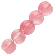 Perla a forma di zucca da 8,5 mm in pietra semipreziosa colorata - Calcedonio rosa x1