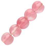 Perla a forma di zucca da 8,5 mm in pietra semipreziosa colorata - Calcedonio rosa x1