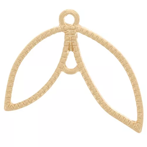 Pendente forma di ala 19,5x25 mm - Dorato x1