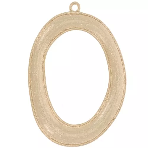 Pendente ovale irregolare curvato 43x29 mm - Dorato satinato x1